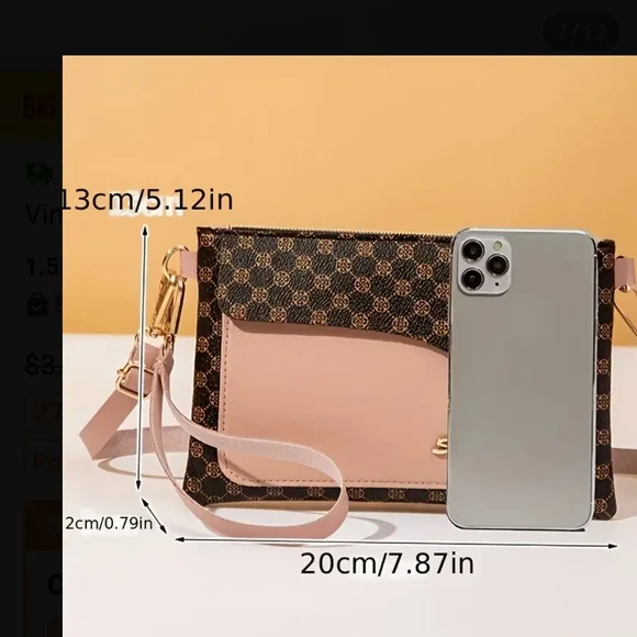 Red and Brown Women's Crossbody Bag - Picture 2 of 3